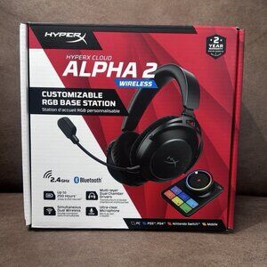 HyperX Cloud Alpha 2 – Wireless Gaming Headset (Black) with RGB Base Station